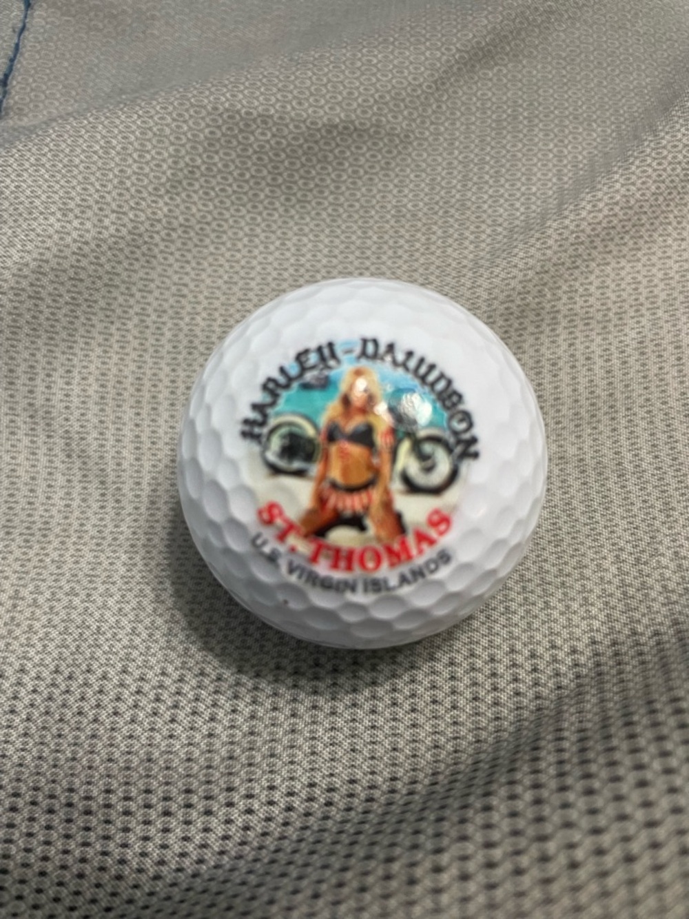Harley-Davidson White Golf Ball with St. Thomas Graphic US Virgin Islands